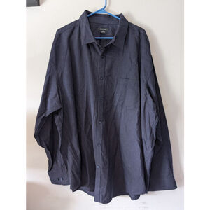 Men's Claiborne Navy White Pinstripe Casual Button Down Shirt 4XL